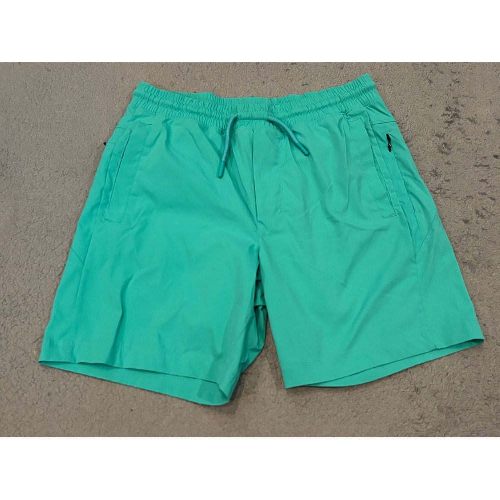 Birddogs Mens L Lined Gym Shorts Teal Green Athletic Trunks 6.5 Inseam